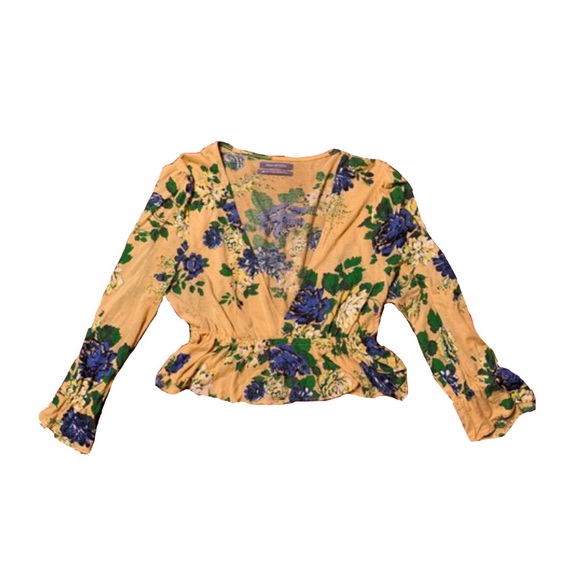 Urban Outfitters Yellow Floral Blouse - Picture 1 of 3